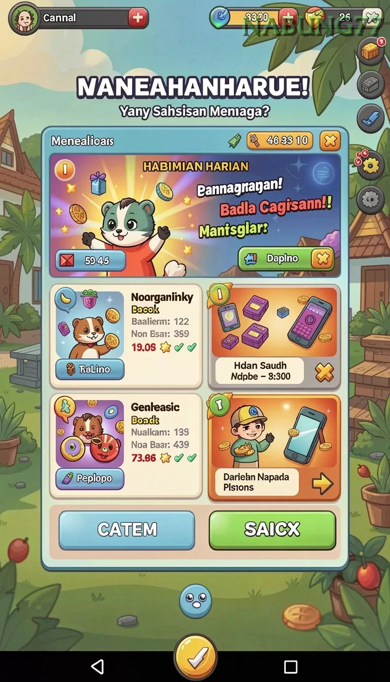 Cuplikan layar JVS88 — menu navigasi