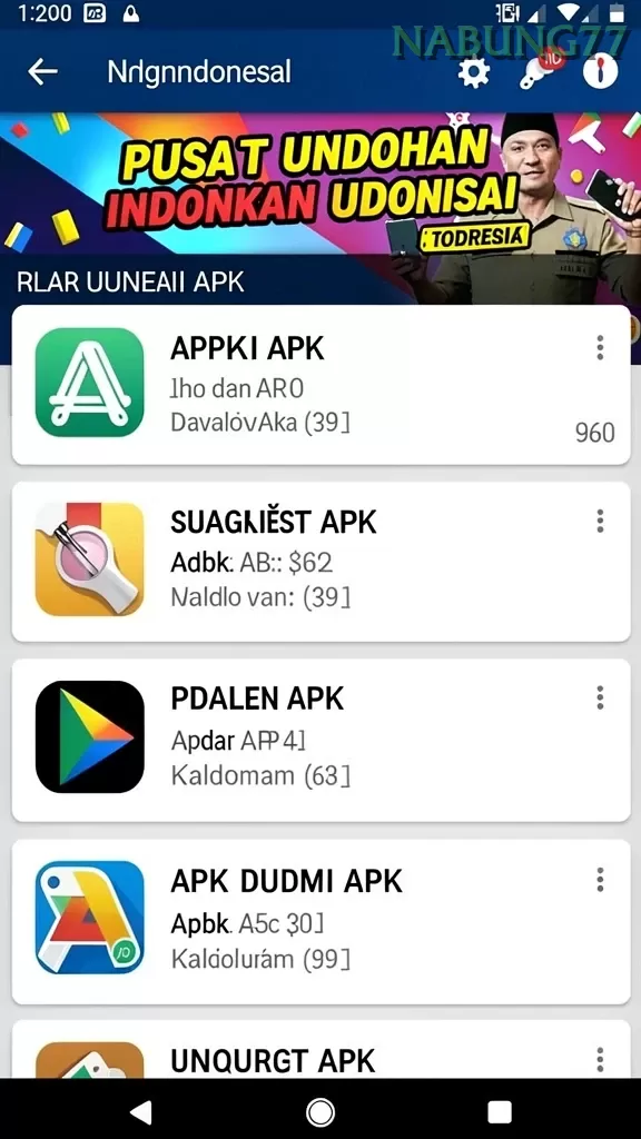 Cuplikan layar AA666 — menu navigasi